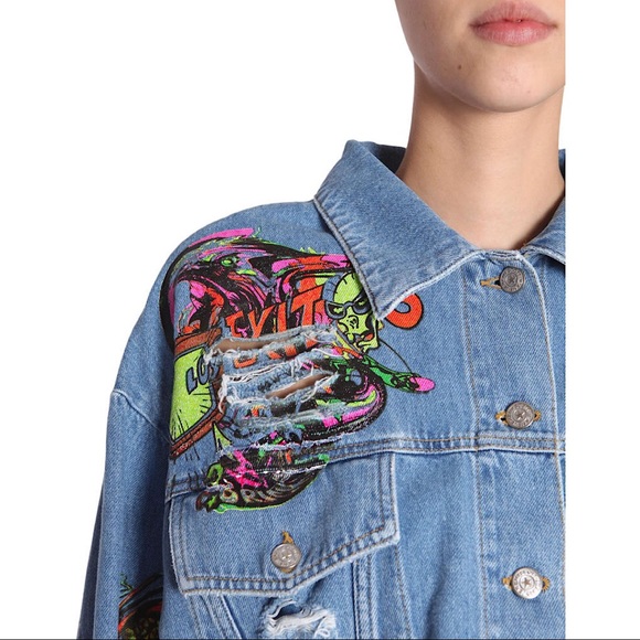 Jeremy Scott Graphic Print Denim Jacket - Picture 6 of 9
